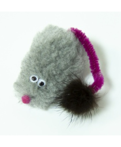 Игрушка для кошек мышь с мятой мех норка и иск Зооник