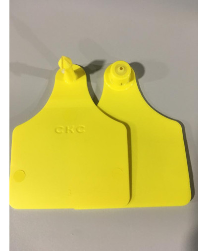  Бирка ушная двойная КРС СКС  60*80 мм желтая 100 шт с игл