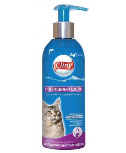 Шампунь-кондиционер Клини/Cliny Роскошный шелк для длиношерстных кошек 200 мл Шампунь-кондиционер Клини/Cliny Роскошный шелк для длиношерстных кошек 200 мл