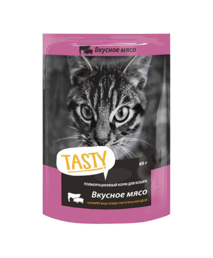 Тэсти/Tasty пауч корм для кошек Мясное ассорти в желе 85г*28 Тэсти/Tasty пауч корм для кошек Мясное ассорти в желе 85г*28