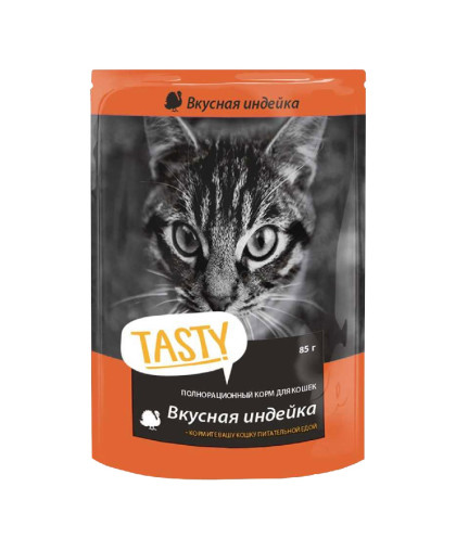 Тэсти/Tasty пауч корм для кошек Индейка в желе 85г*28 Тэсти/Tasty пауч корм для кошек Индейка в желе 85г*28