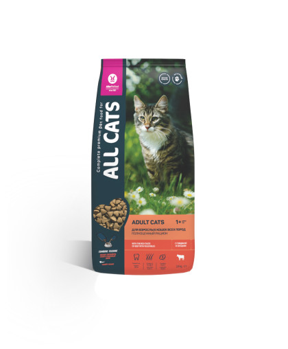  Олл Кэтс/All Cats корм для кошек Говядина с овощами  2,4кг*5
