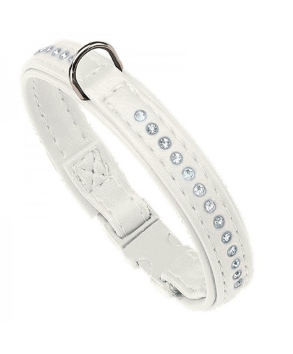 Ошейник Ферпласт LUX 31см*20мм Белый со стразами Ошейник Ферпласт LUX 31см*20мм Белый со стразами
