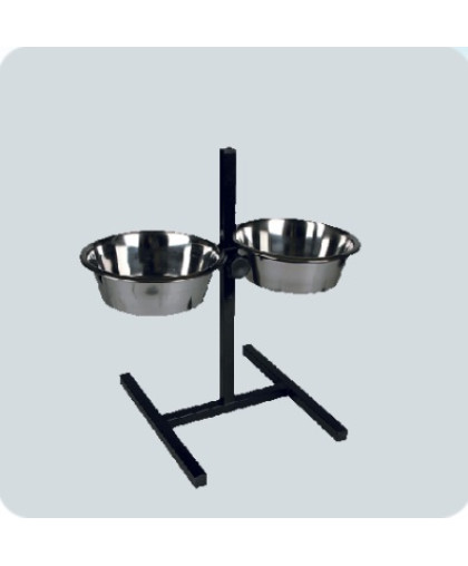 Подставка + 2 миски металлические 2*0,9л регулируемая квадратная бронза Зооник Подставка + 2 миски металлические 2*0,9л регулируемая квадратная бронза Зооник