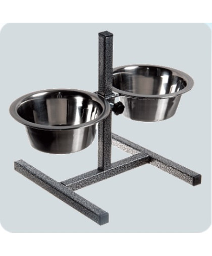  Подставка + 2 миски металлические  2*0,35л регулируемая Зооник