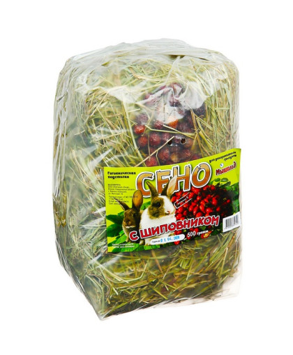 Сено луговое пресованное с шиповником 500гр Мышильд*6 Сено луговое пресованное с шиповником 500гр Мышильд*6
