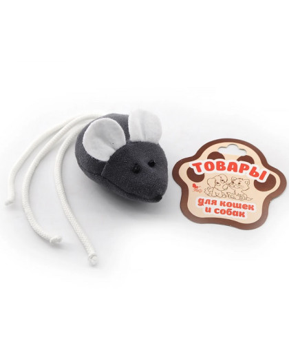 Игрушка для кошек Мышь с кошачьей мятой текстильная малая Игрушка для кошек Мышь с кошачьей мятой текстильная малая