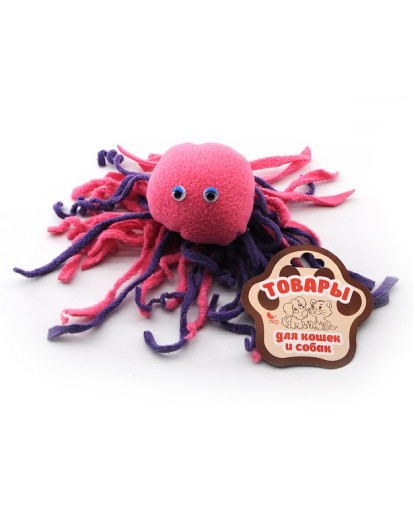 Игрушка для кошек Медуза с кошачьей мятой текстильная Игрушка для кошек Медуза с кошачьей мятой текстильная