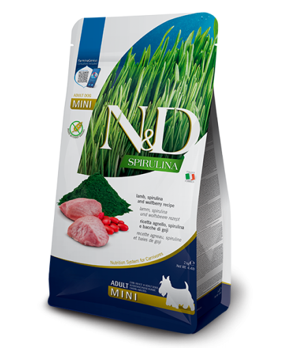  Фармина/Farmina N&D Spirulina корм для собак мелких пород Ягненок/Спирулина/Ягоды годжи  2кг