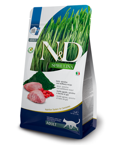  Фармина/Farmina N&D Spirulina корм для кошек Ягненок/Спирулина/Ягоды годжи  1,5кг