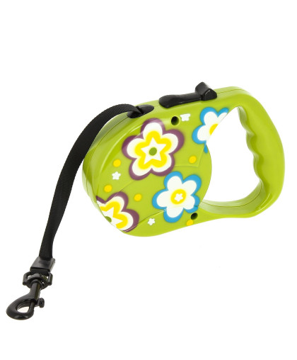 Рулетка ремень 3м до 20кг салатовый в цветочек Каскад Рулетка ремень 3м до 20кг салатовый в цветочек Каскад