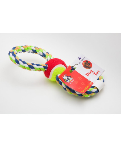  Игрушка для собак канатная восьмерка с мячем по середине  23см R32004 Алькор