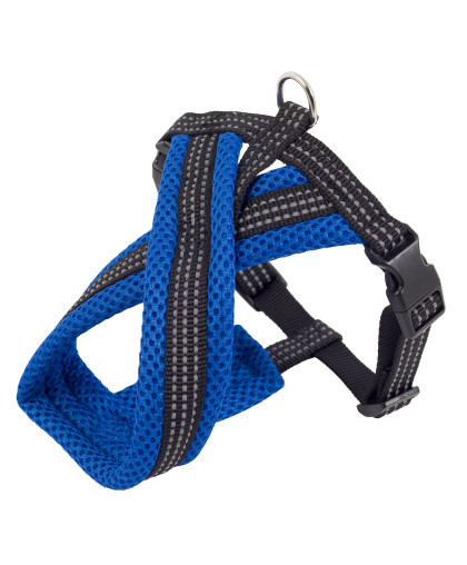  Шлейка нейлон Х-образная мягкий подклад  20мм 40-44/55см синий Каскад