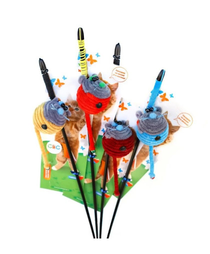  Дразнилка для кошек Мышарик  60 см LION