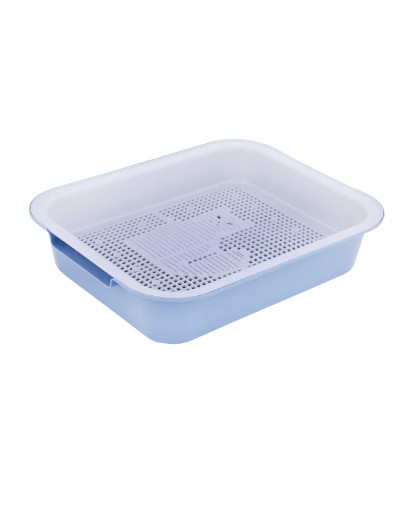 Туалет для кошек с сеткой 38*31,5*8 см синий Альтернатива Туалет для кошек с сеткой 38*31,5*8 см синий Альтернатива