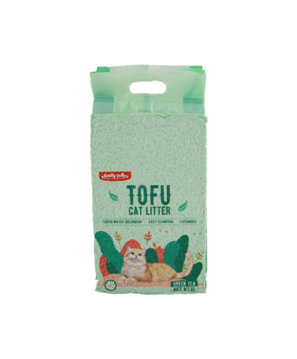  Наполнитель соевый комкующийся вакуум Emelly Pets зеленый чай  6л/2,8кг*6