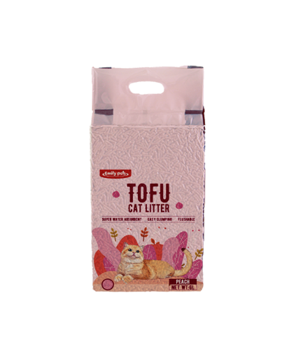  Наполнитель соевый комкующийся вакуум Emelly Pets персик  6л/2,4кг*6