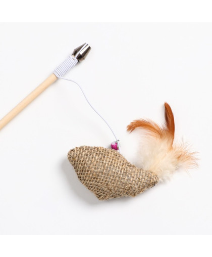 Игрушка для кошек дразнилка Птичка с кошачьей мятой с перьями Пижон Игрушка для кошек дразнилка Птичка с кошачьей мятой с перьями Пижон