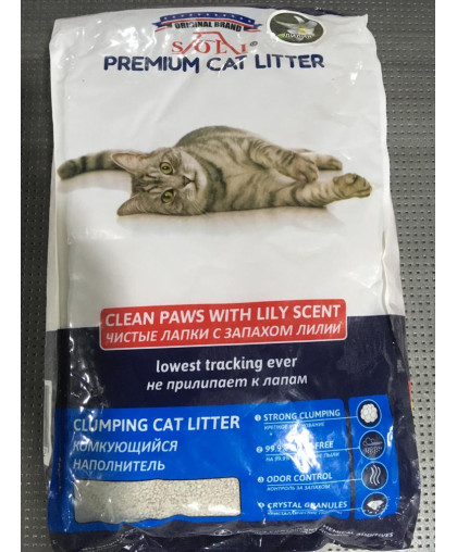  Наполнитель бентонитовый комкующийся А-Соли/A-Soli Clean Paws/Чистые лапки с доб силикагеля  5л/4кг