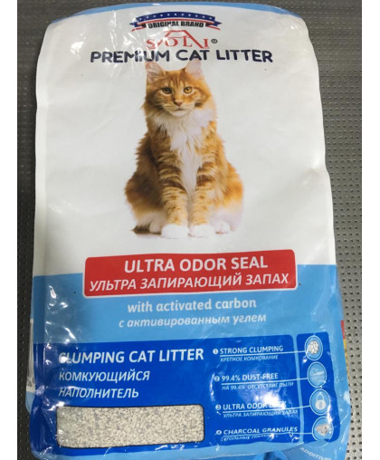  Наполнитель бентонитовый комкующийся А-Соли/A-Soli Ultra Odor Seal с Актив.углем  5л/4кг