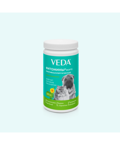 ФитоМины Форте для собак и кошек противоаллергические 200таб. 100гр*30 ФитоМины Форте для собак и кошек противоаллергические 200таб. 100гр*30