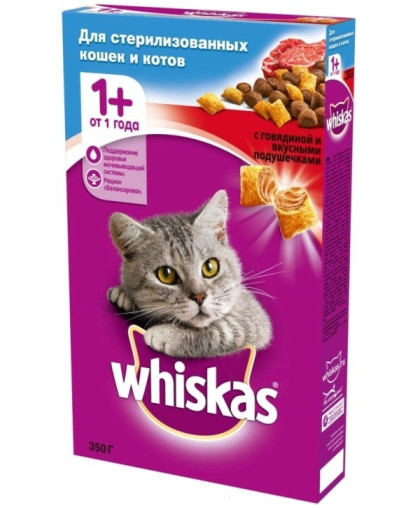 Вискас/Whiskas 350гр корм для кошек стерилизованных говядина *10 Вискас/Whiskas 350гр корм для кошек стерилизованных говядина *10