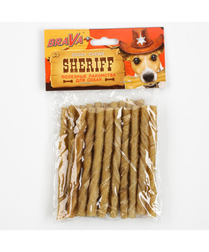 Брава/BraVa Шериф лакомства для собак палочка из жил 5"/12,5см  20шт
