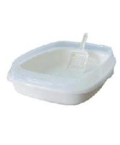 Туалет для кошек с бортом средний белый 46*36,3*11см Уют Туалет для кошек с бортом средний белый 46*36,3*11см Уют