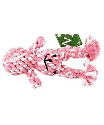  Игрушка для собак Грейфер в форме зайца розовый/белый  23см Уют