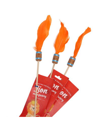 Игрушка для кошек дразнилка Перо Индейца 50см LION Игрушка для кошек дразнилка Перо Индейца 50см LION