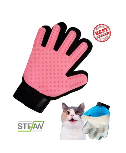 Перчатка массажная для вычесывания шерсти розовая 23*17см PMG-1201PNK Штефан/Stefan Перчатка массажная для вычесывания шерсти розовая 23*17см PMG-1201PNK Штефан/Stefan