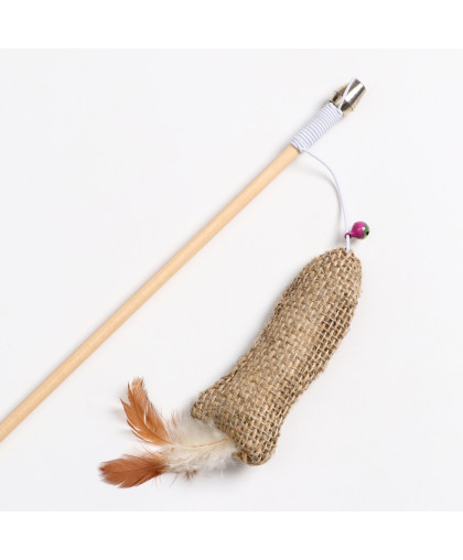 Игрушка для кошек дразнилка Рыбка с кошачьей мятой и перьями Пижон Игрушка для кошек дразнилка Рыбка с кошачьей мятой и перьями Пижон