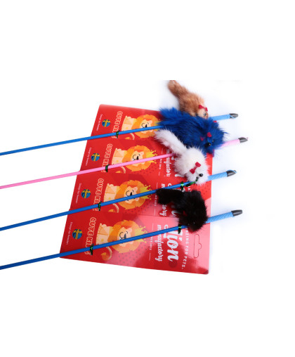 Игрушка для кошек дразнилка Котик натуральный мех 60см LM015 LION Игрушка для кошек дразнилка Котик натуральный мех 60см LM015 LION