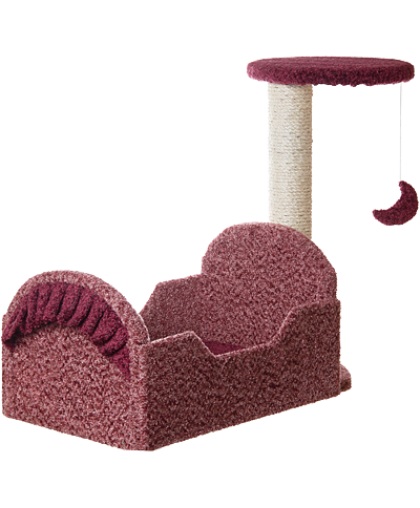 Когтеточка велюровая с лежанкой, полкой и дразнилкой 350*600*280см Зооник Когтеточка велюровая с лежанкой, полкой и дразнилкой 350*600*280см Зооник