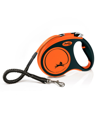  Рулетка Flexi/Флекси Экстрим ремень М  5м 35кг черная/оранжевая