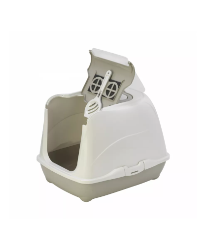 Туалет для кошек закрытый Торной 36*49*39см совок в комплекте белый/серый Уют Туалет для кошек закрытый Торной 36*49*39см совок в комплекте белый/серый Уют
