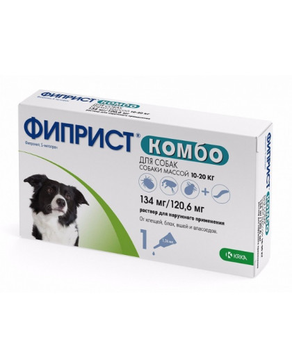 Фиприст Комбо для собак 10-20кг 1 пипетка (фипронил) Фиприст Комбо для собак 10-20кг 1 пипетка (фипронил)