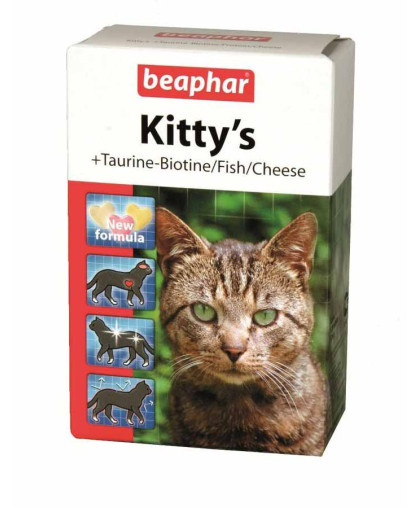 Беафар витамины для кошек Kitty's mix таурин+биотин, протеин, сыр 180 таб.*12