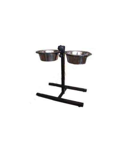 Подставка + 2 миски металлические 2*2,6л регулируемая квадратная бронза Зооник Подставка + 2 миски металлические 2*2,6л регулируемая квадратная бронза Зооник
