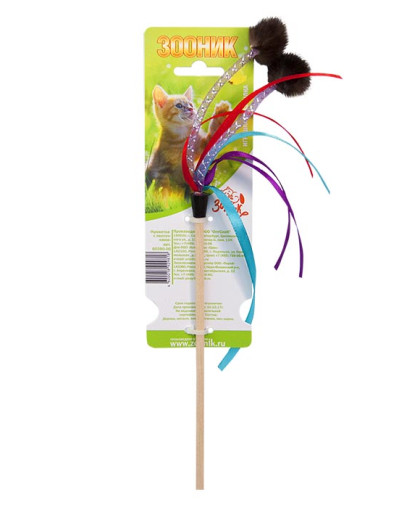 Игрушка для кошек дразнилка Креветка с ленточками 50см Зооник Игрушка для кошек дразнилка Креветка с ленточками 50см Зооник