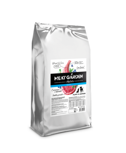 Мит Гарден/Meat Garden Basic Низкозерновой корм для щенков средних и круп пород Ягненок/Черника 8кг Мит Гарден/Meat Garden Basic Низкозерновой корм для щенков средних и круп пород Ягненок/Черника 8кг