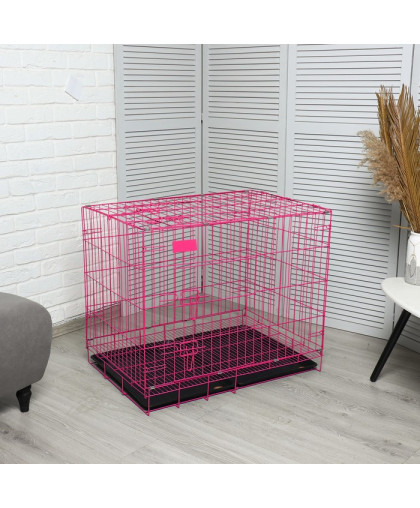 Клетка для собак и кошек 85*60*70см розовая Пижон Клетка для собак и кошек 85*60*70см розовая Пижон