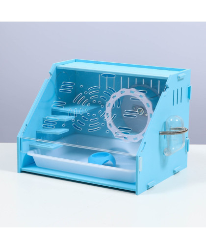 Клетка для грызунов прозрачная акриловая 29*23,5*22см голубая Пижон Клетка для грызунов прозрачная акриловая 29*23,5*22см голубая Пижон