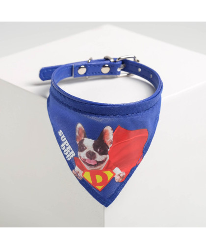 Ошейник для собак с платком Super dog 30*1см синий Пушистое счастье Ошейник для собак с платком Super dog 30*1см синий Пушистое счастье