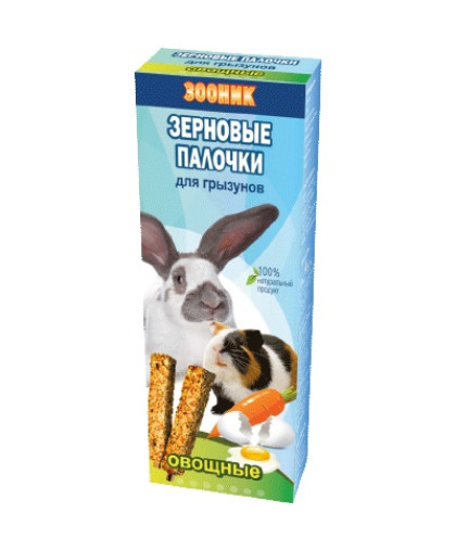 Зооник зерновые палочки для грызунов "Овощные" 2шт*18 Зооник зерновые палочки для грызунов "Овощные" 2шт*18