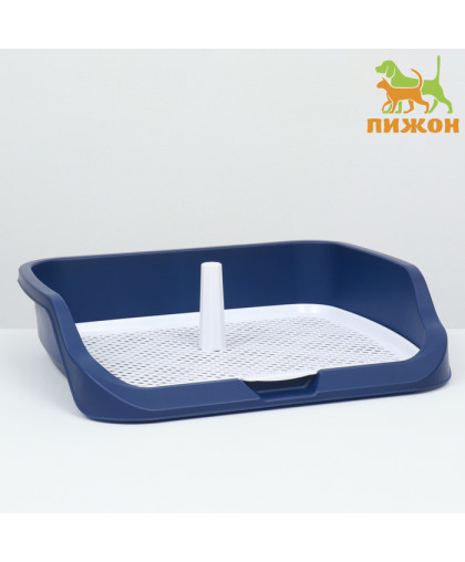  Туалет для собак открытый  53*45*13см синий Пижон