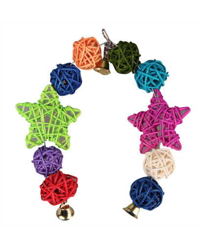 Игрушка для птиц Подкова со звездами 15*2,8*17см ротанг PetStandArt Игрушка для птиц Подкова со звездами 15*2,8*17см ротанг PetStandArt