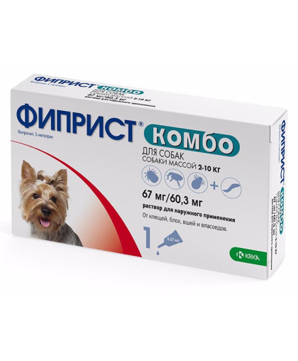 Фиприст Комбо для собак 2-10кг 1 пипетка (фипронил) Фиприст Комбо для собак 2-10кг 1 пипетка (фипронил)