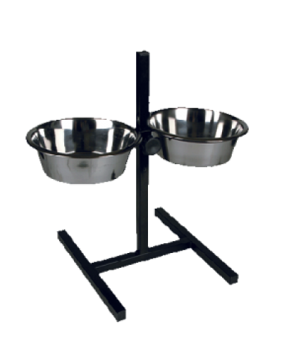 Подставка + 2 миски металлические 2*4л регулируемая квадратная черный Зооник Подставка + 2 миски металлические 2*4л регулируемая квадратная черный Зооник