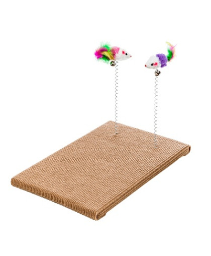  Когтеточка с двумя игрушками на пружинках  20*30см Антицарапки